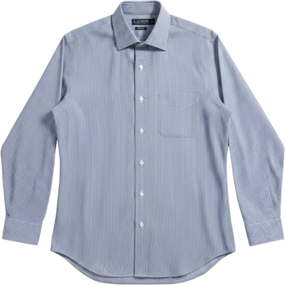 Lauren Ralph Lauren Mens‎ 16.5 32/33 Blue White Pinstripe Classic Fit Shirt